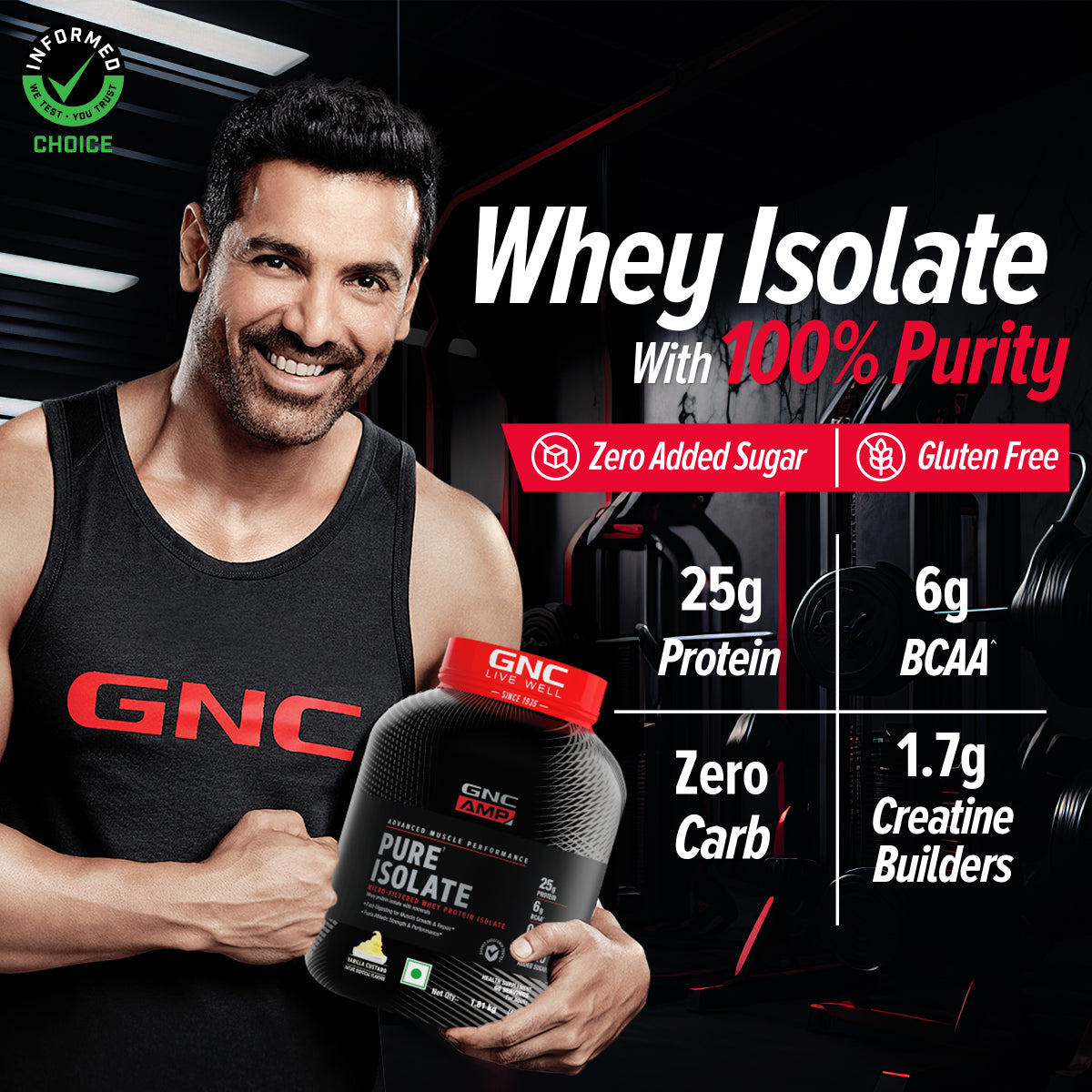 GNC AMP Pure Isolate (Low/Zero Carb)  Advanced Muscle Building To Amplify Muscle Performance